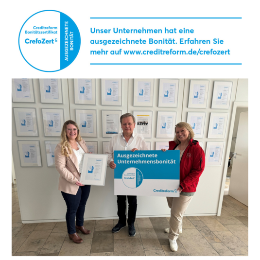 Teambild Bauunternehmen mit ausgezeichneter Bonität